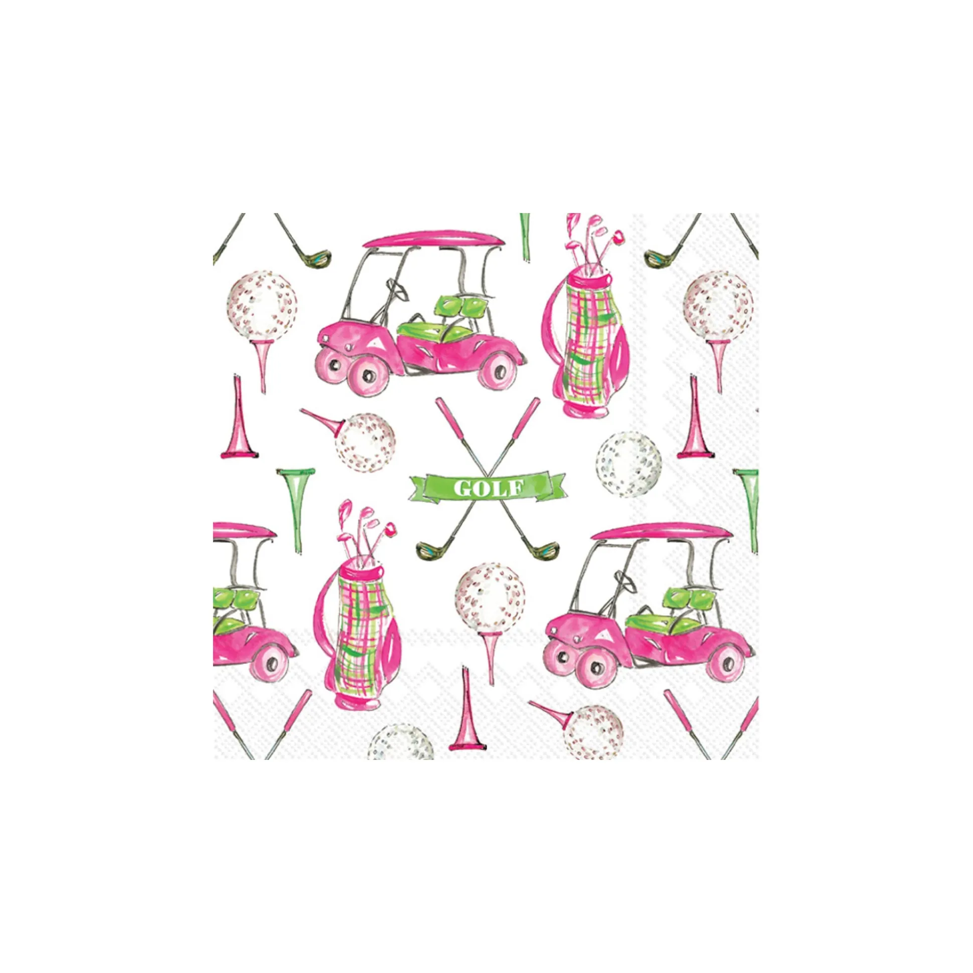 Pink Golf Gear Dessert Napkins 20ct