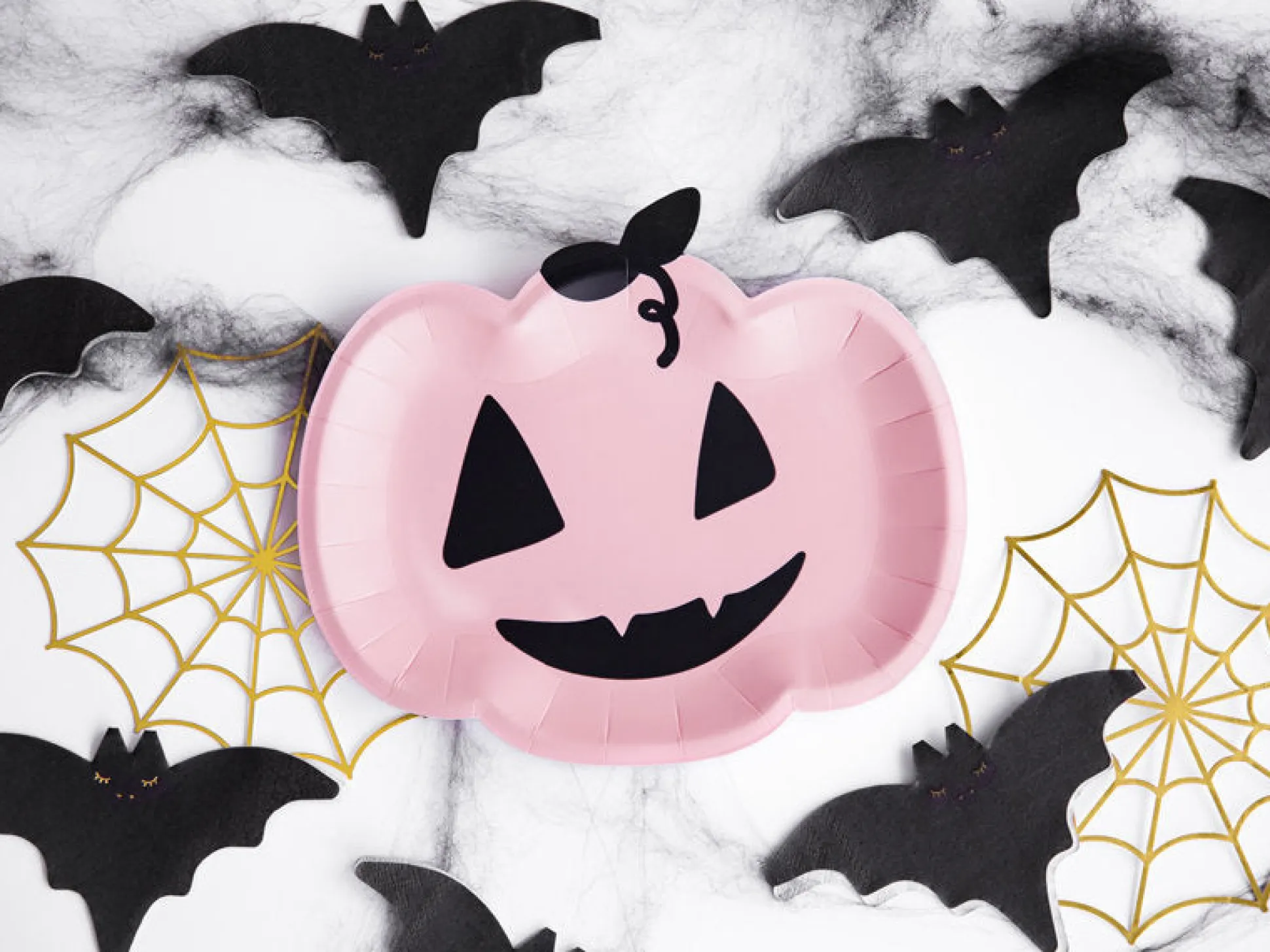 Pink Halloween Pumpkin Plates 6ct