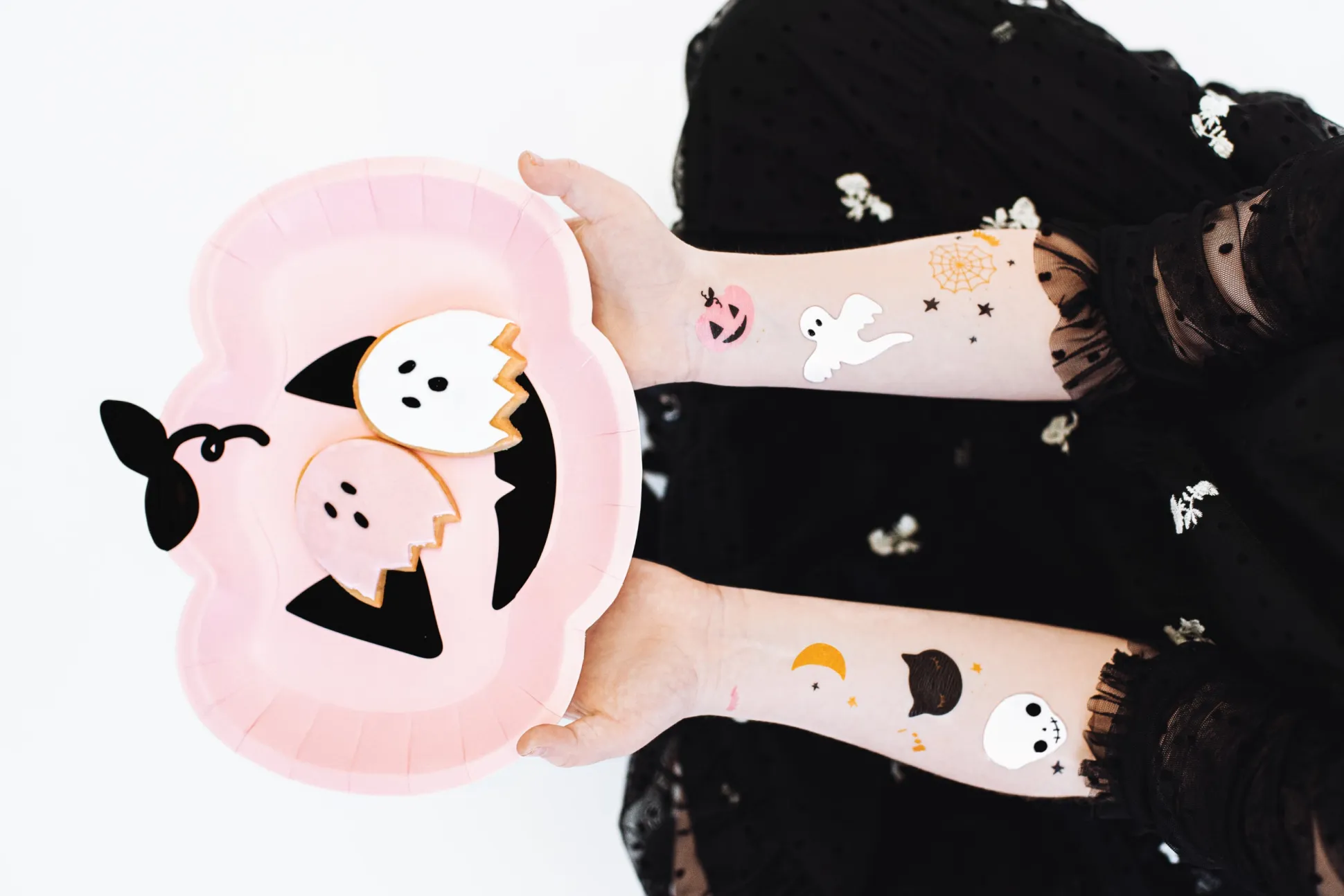 Pink Halloween Pumpkin Plates 6ct
