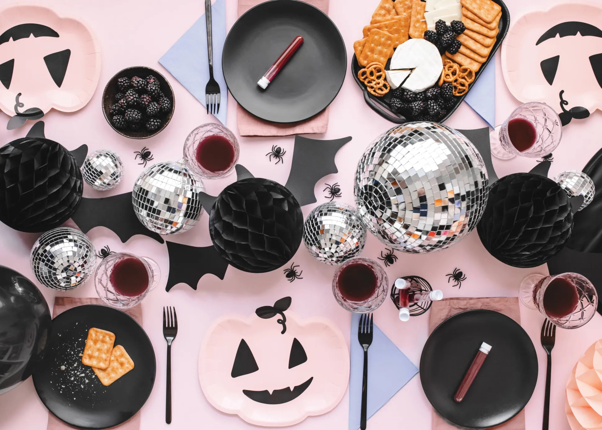 Pink Halloween Pumpkin Plates 6ct