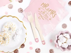 Pink Heart Wooden Cutlery Set for 6