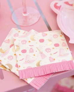Pink Hocus Pocus Fringe Dessert Napkins 18ct