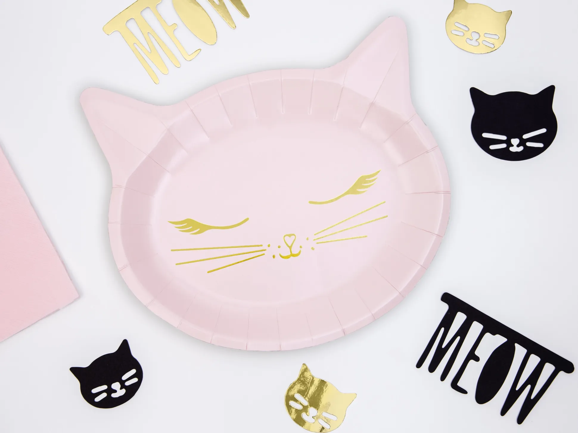 Pink Kitty Cat Lunch Plates 6ct