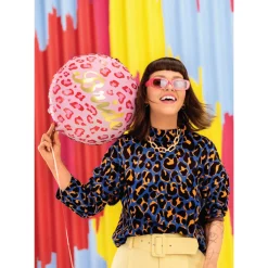 Pink Leopard Print Bride Balloon 17in