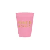 Pink Nine & Wine Frosted Plastic Cups 6ct