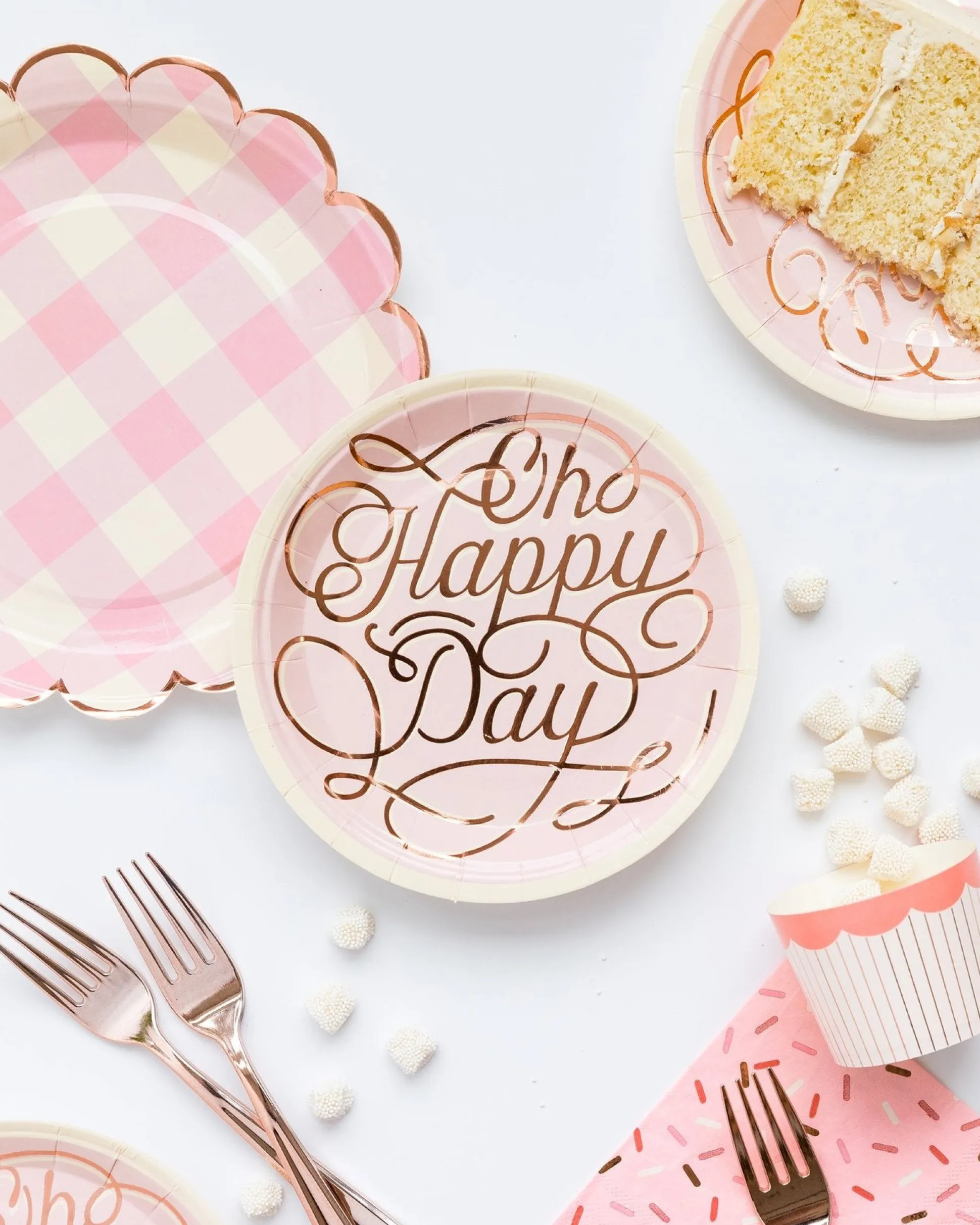 Pink Oh Happy Day Dessert Plates