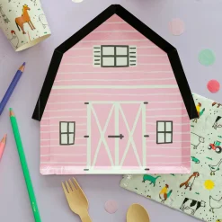 Pink On the Farm Barn Lunch Plates 8ct