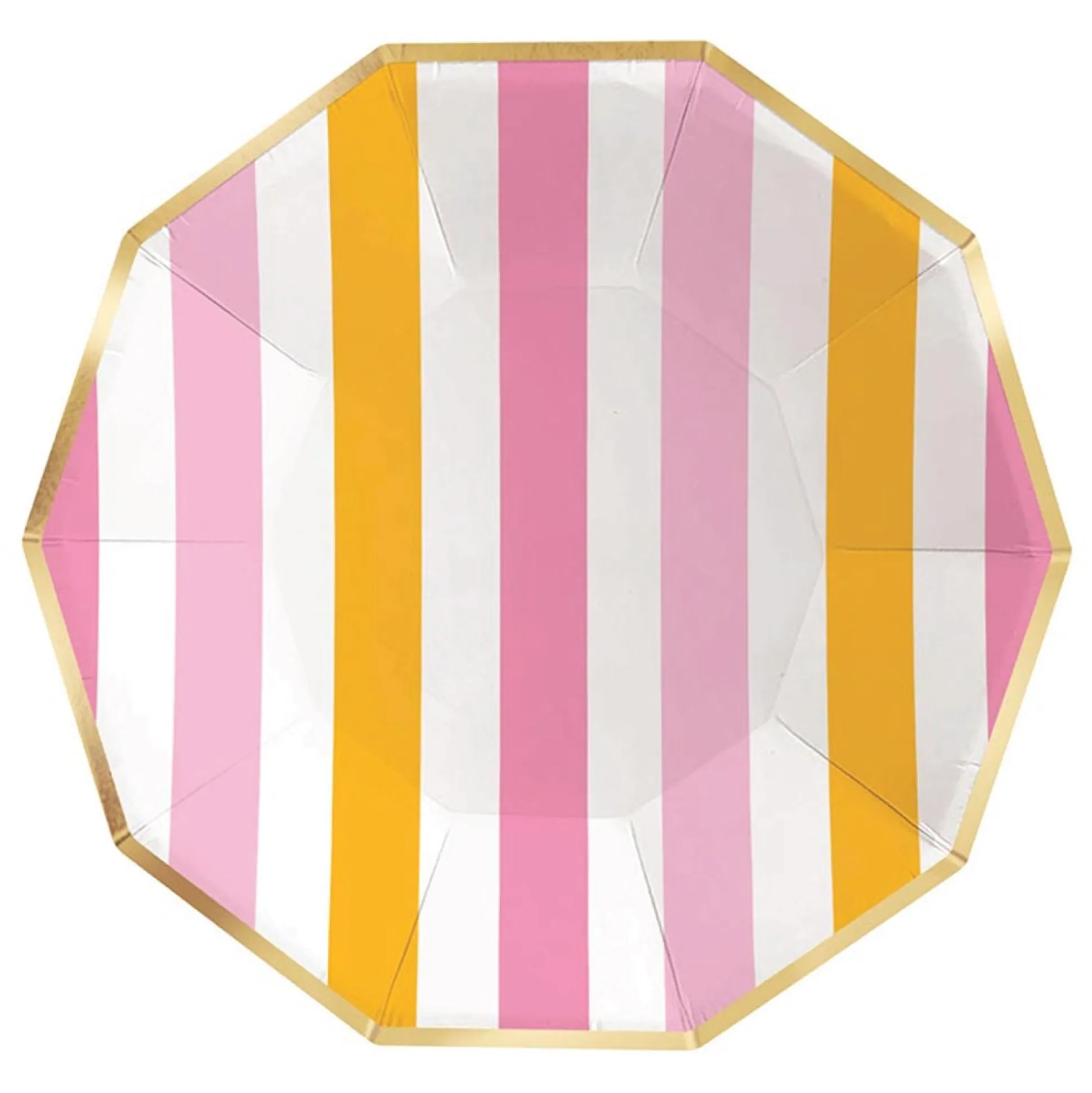 Pink & Orange Cabana Stripes Lunch Plates 8ct