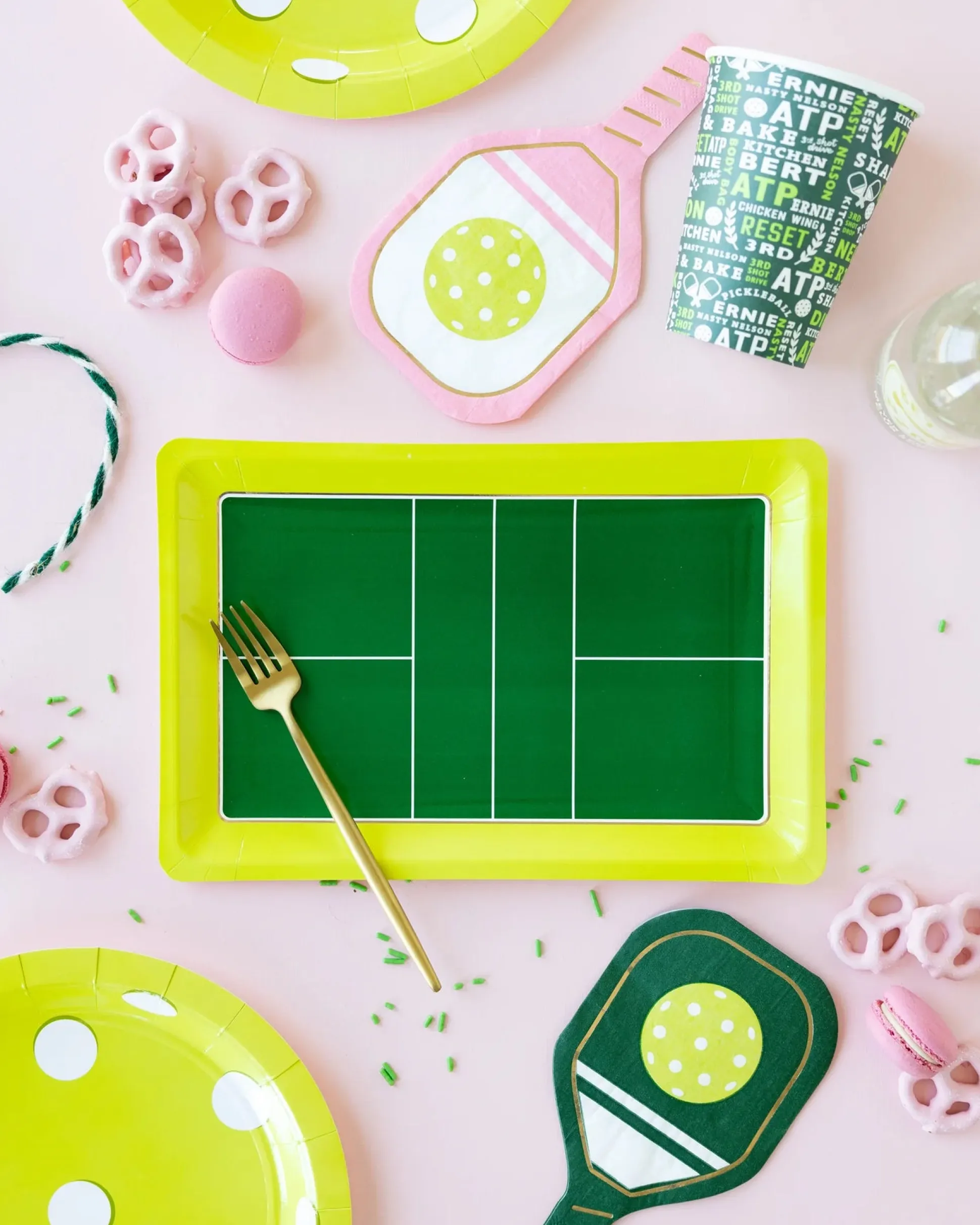 Pink Pickleball Paddle Lunch Napkins 18ct
