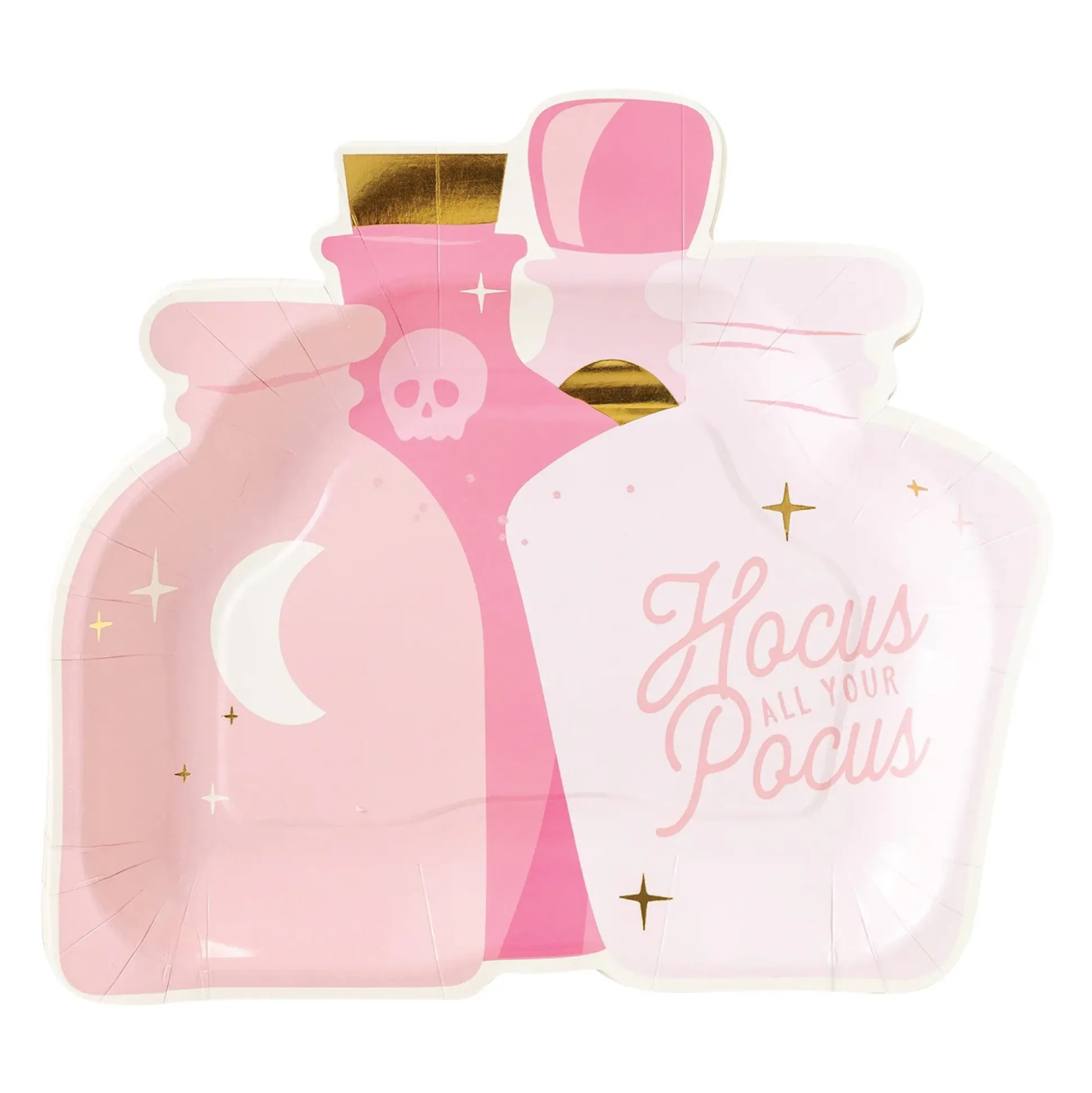 Pink Potion Bottles Lunch Plates 8ct
