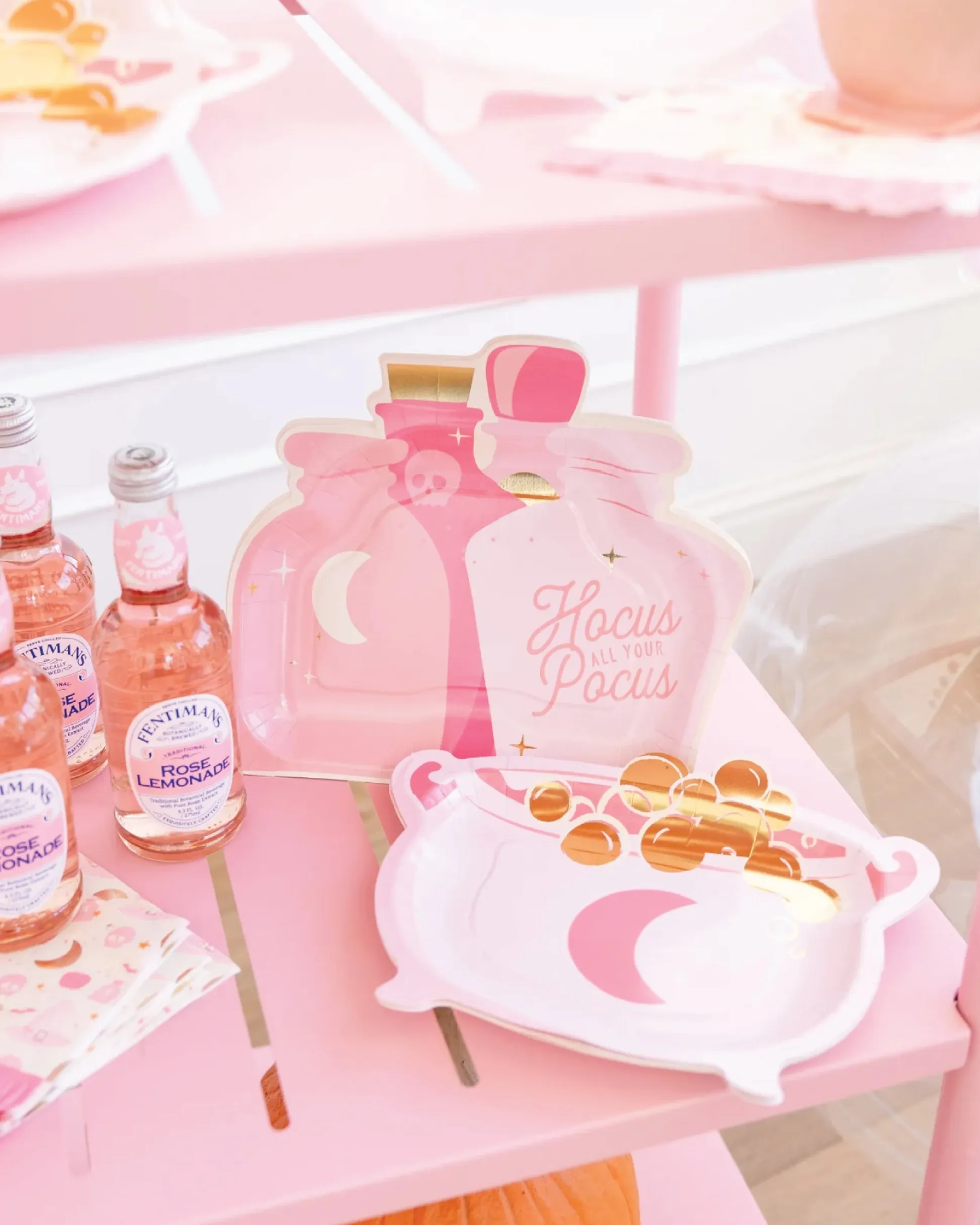 Pink Potion Bottles Lunch Plates 8ct