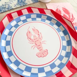 Pink & Red Cabana Stripe Plates 8ct