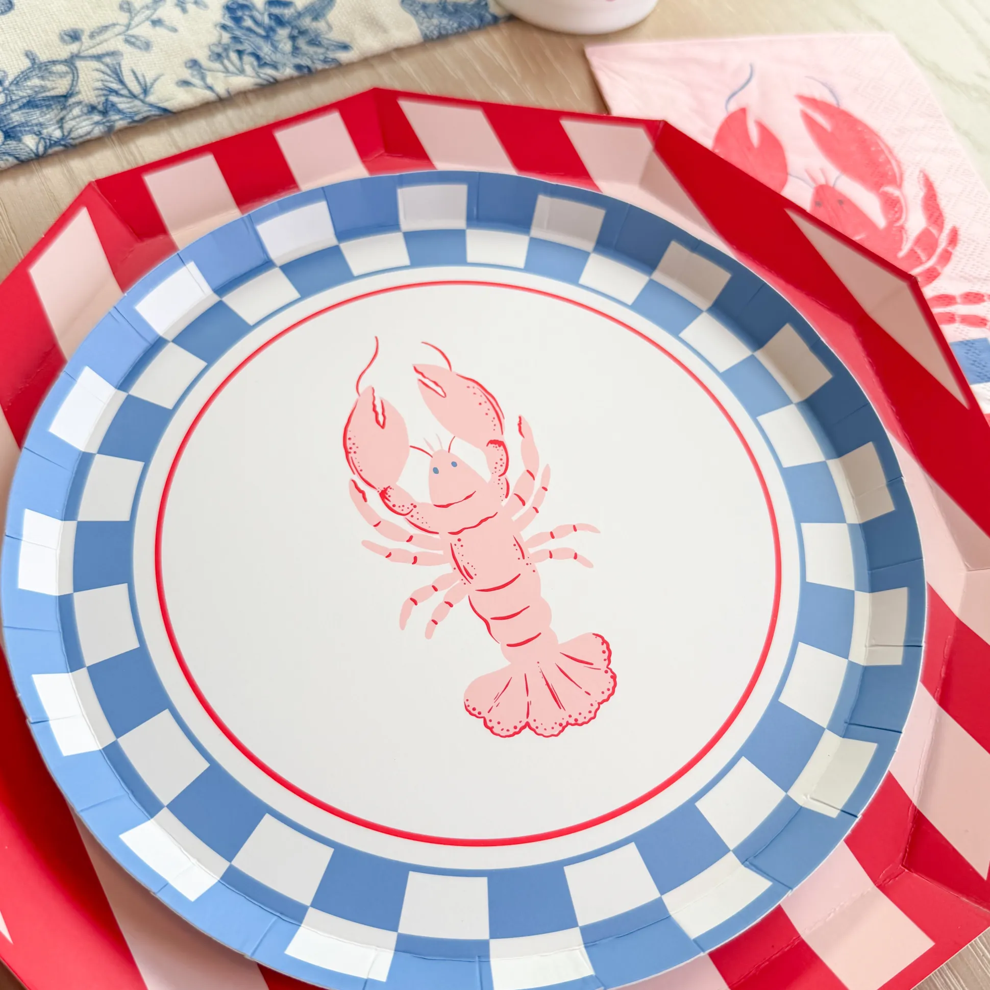 Pink & Red Cabana Stripe Plates 8ct