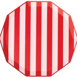 Pink & Red Cabana Stripe Plates 8ct