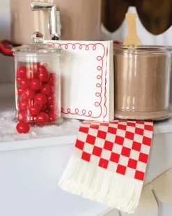 Pink & Red Checkered Paper Guest Towels 24ct