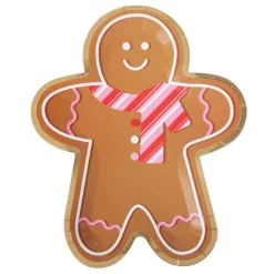 Pink & Red Scarf Gingerbread Man Dessert Plates 8ct