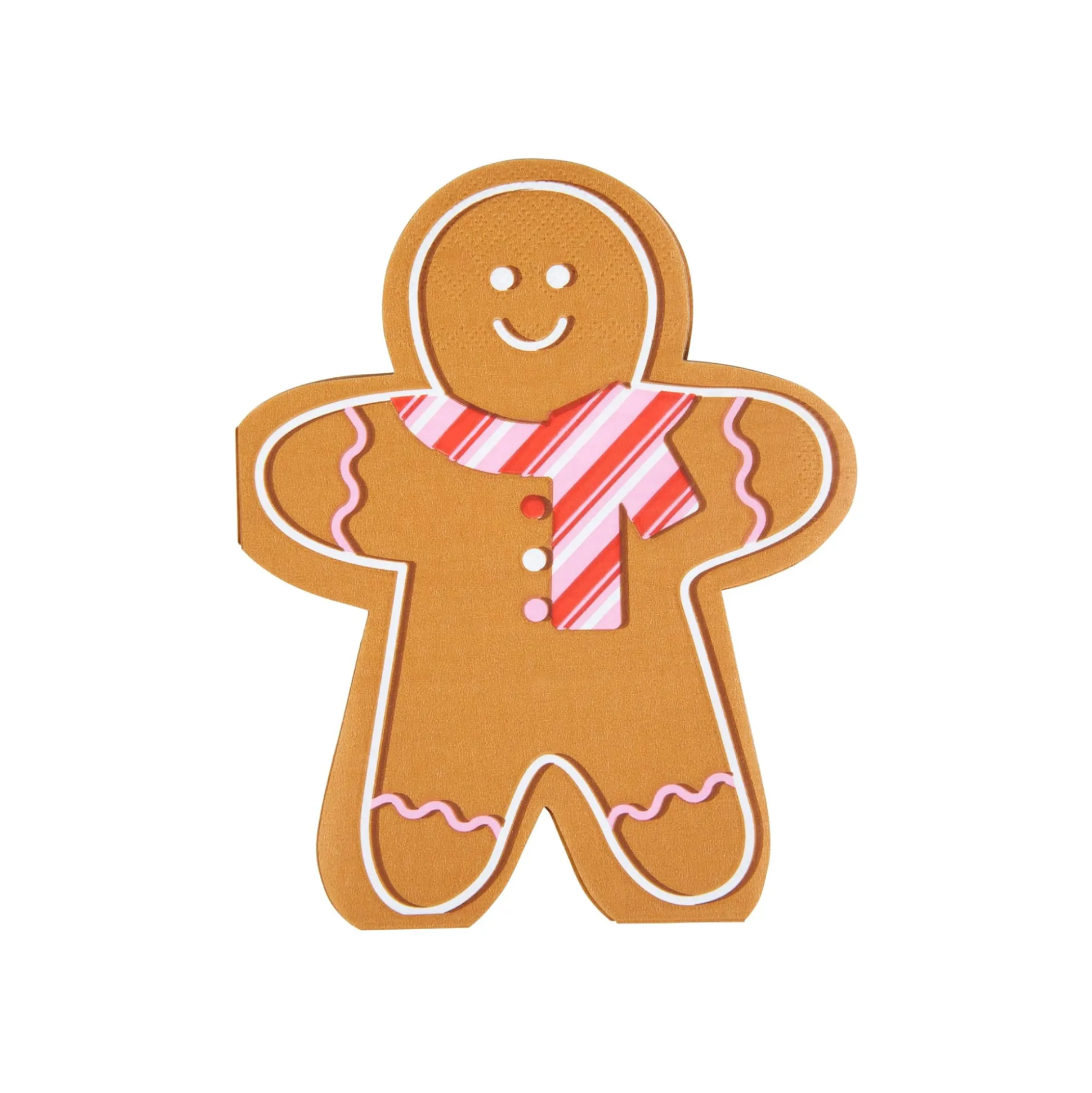 Pink & Red Scarf Gingerbread Man Dessert Napkins 20ct