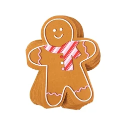 Pink & Red Scarf Gingerbread Man Dessert Napkins 20ct