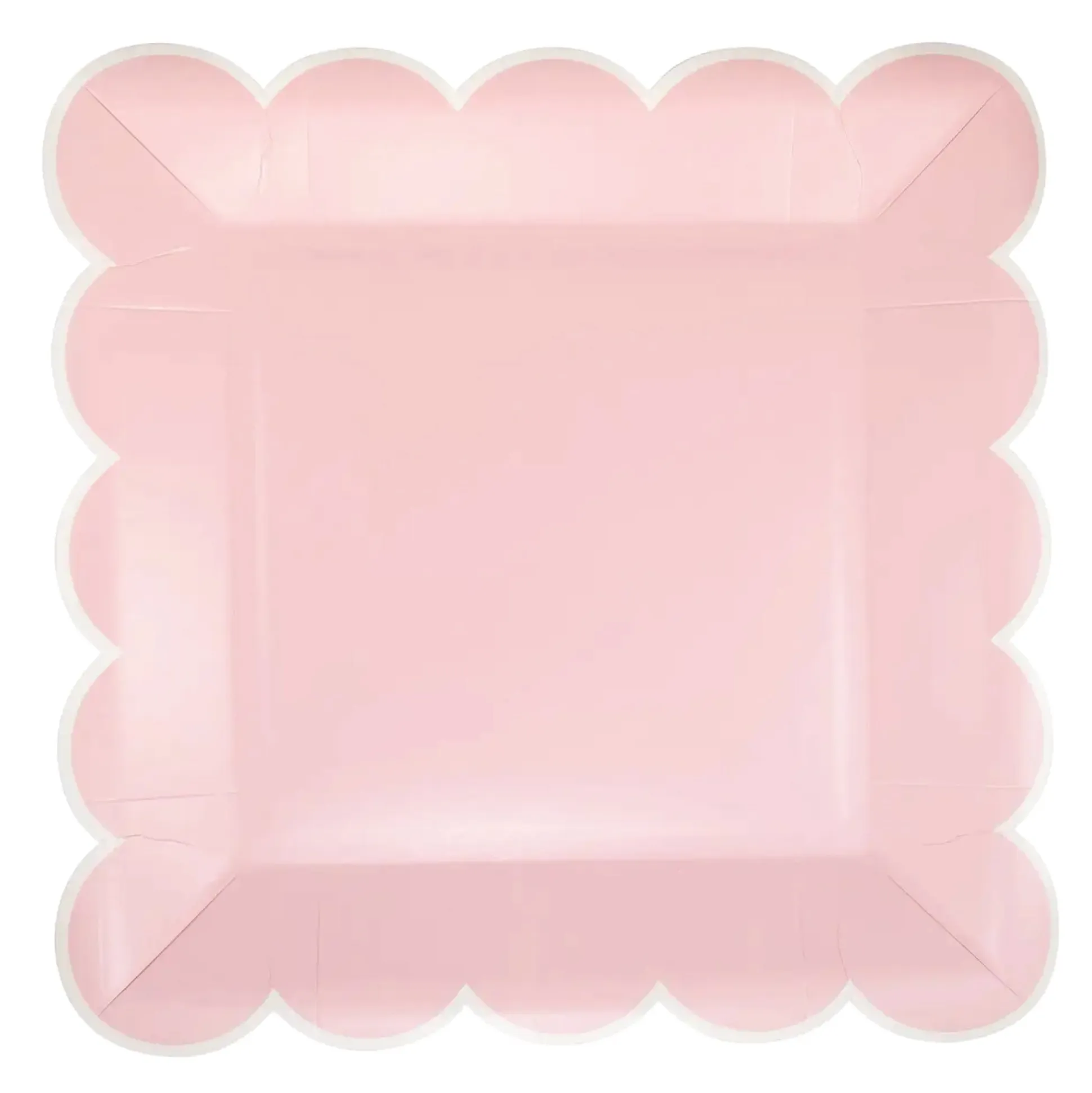Pink Scalloped Square Lunch Plates 8ct