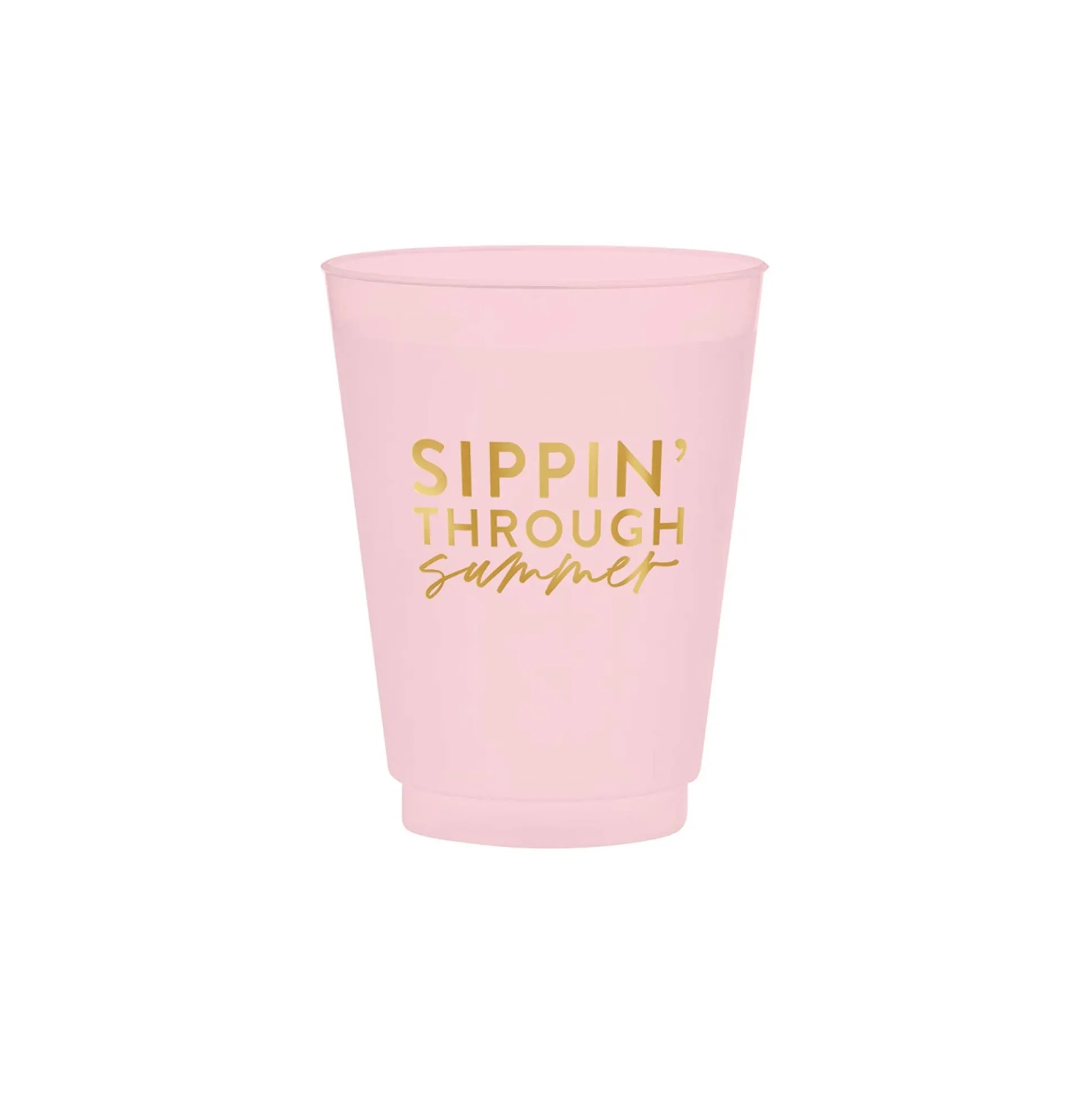 Pink Sippin' Through Summer Frosted Plastic Cups 6ct