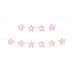 Pink Star Baby Shower Banner 9.5ft