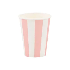 Pink Striped Paper Cups 8ct