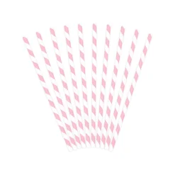 Pink Striped Paper Straws