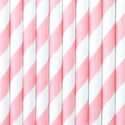 Pink Striped Paper Straws