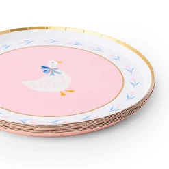 Pink Sweet Goose Dessert Plates 8ct