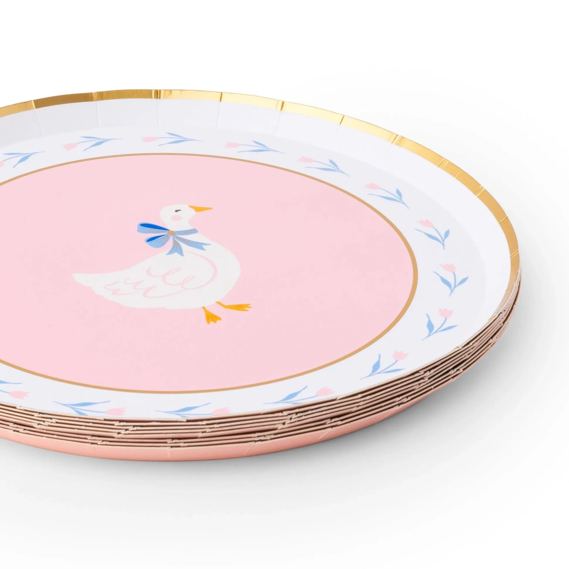 Pink Sweet Goose Dessert Plates 8ct