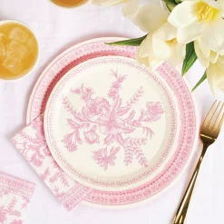 Pink Toile Dessert Plates 10ct