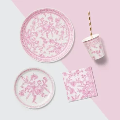 Pink Toile Paper Cups 10ct