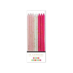 Pink Tones Glitter Birthday Candles 16ct