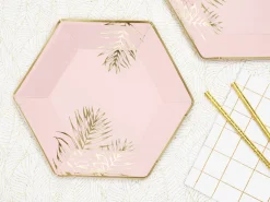 Pink Tropical Dessert Plates 6ct