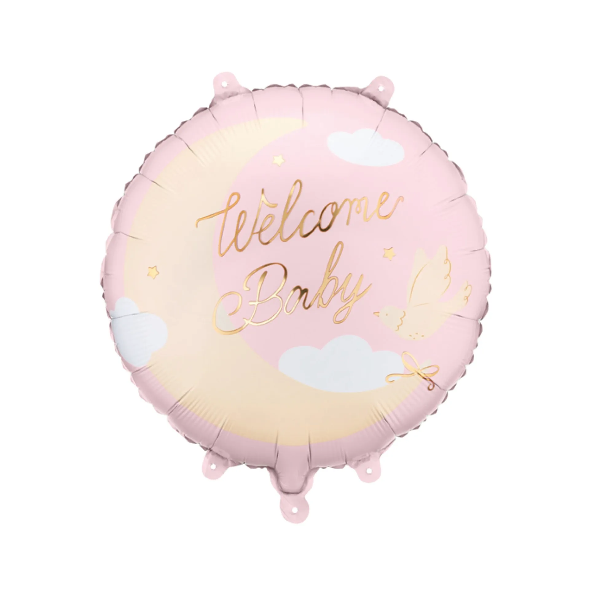 Pink Welcome Baby Foil Balloon 14in