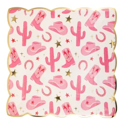 Pink Western Cowgirl Lunch Plates 8ct