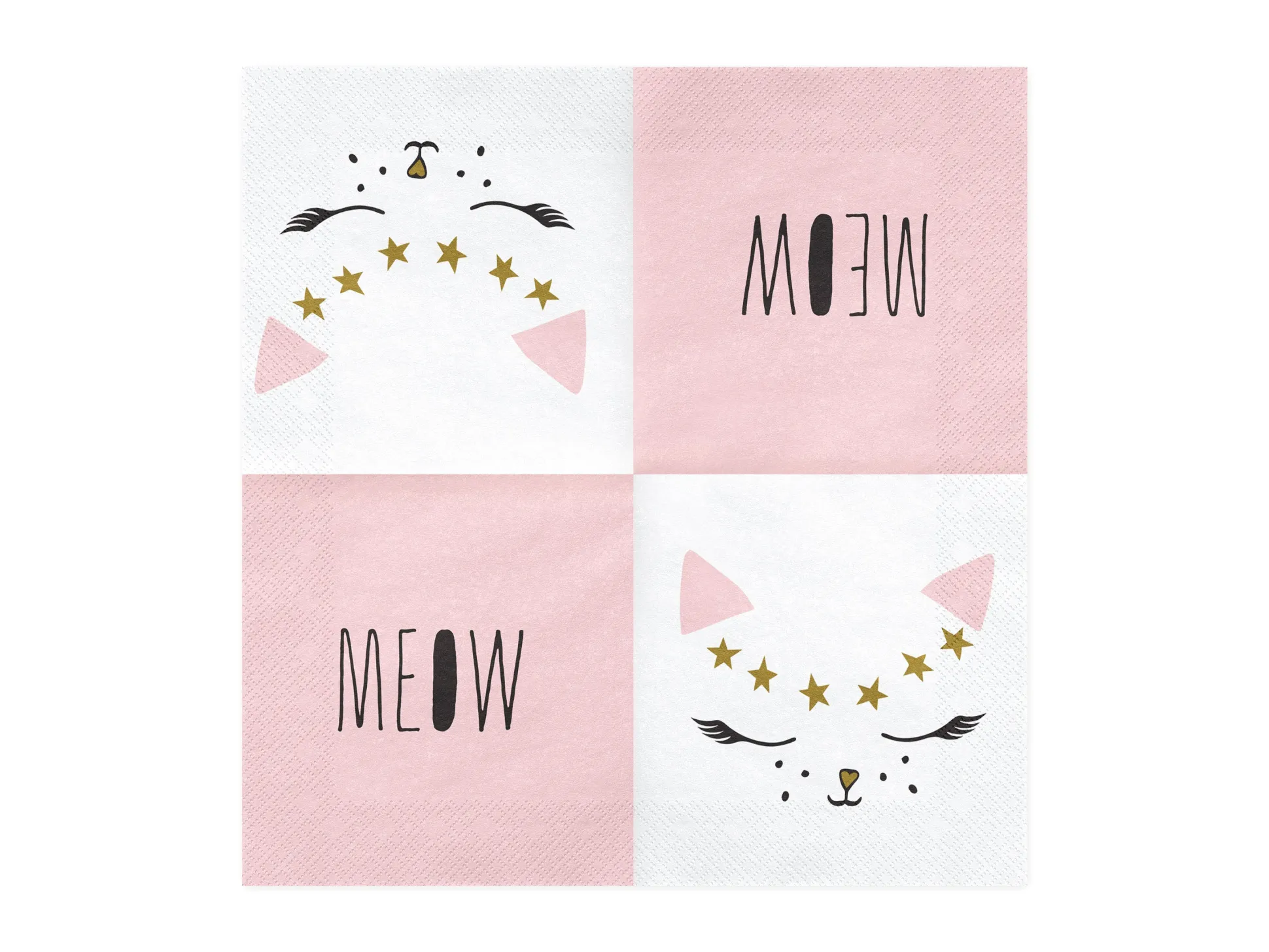 Pink & White Kitty Cat Lunch Napkins 20ct
