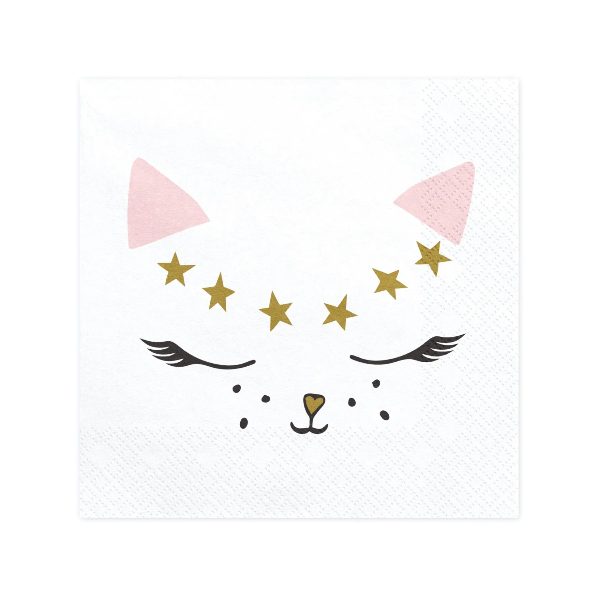 Pink & White Kitty Cat Lunch Napkins 20ct