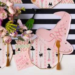 Pink Witch Hat Plates 8ct