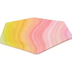 Pink & Yellow Ombre Swirl Hexagon Dinner Plates 8ct