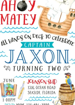 Pirate Birthday Party Invitation