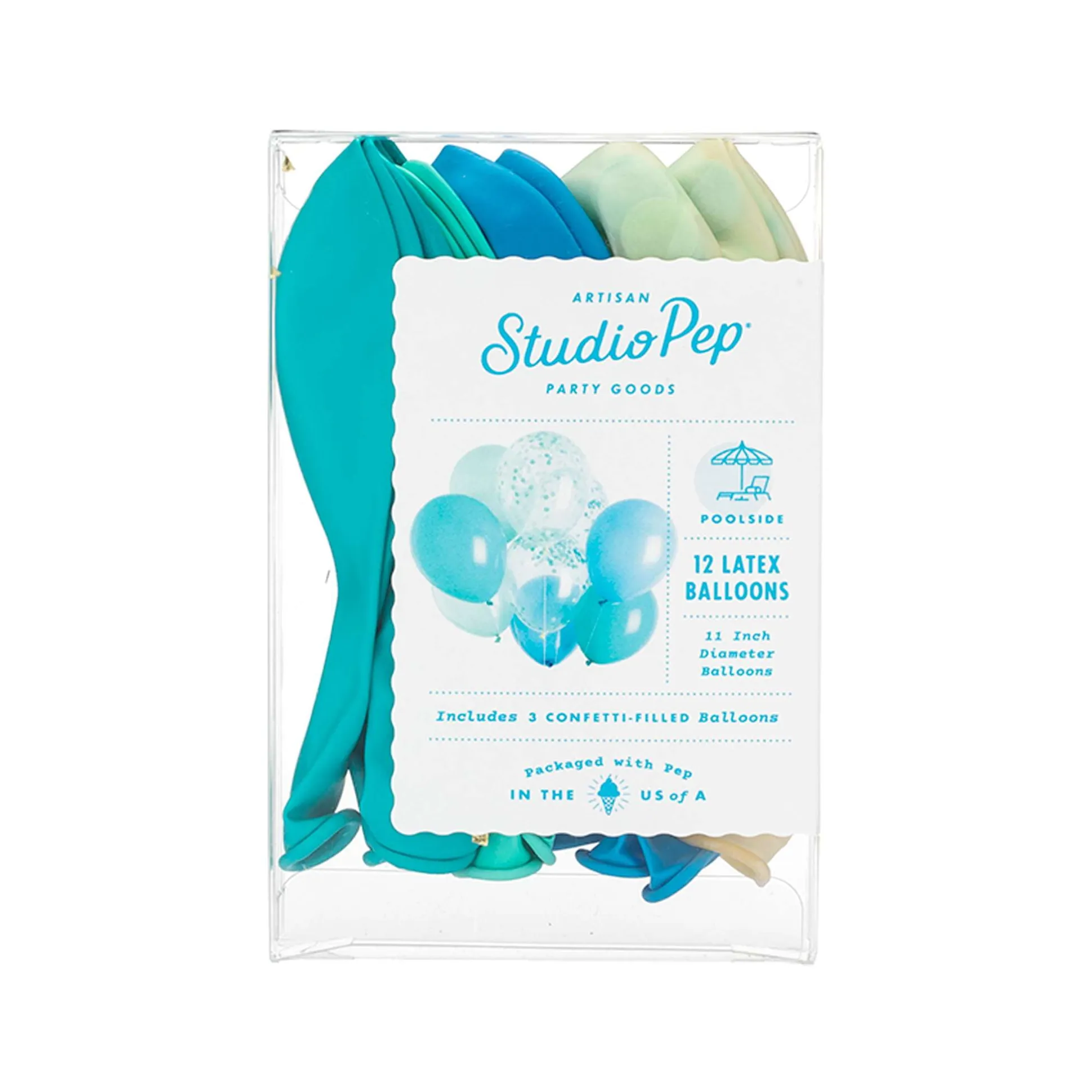 Poolside Blue Classic Balloons 12ct