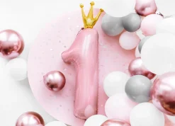 Princess Pink Foil Number 1 Balloon 35.5in