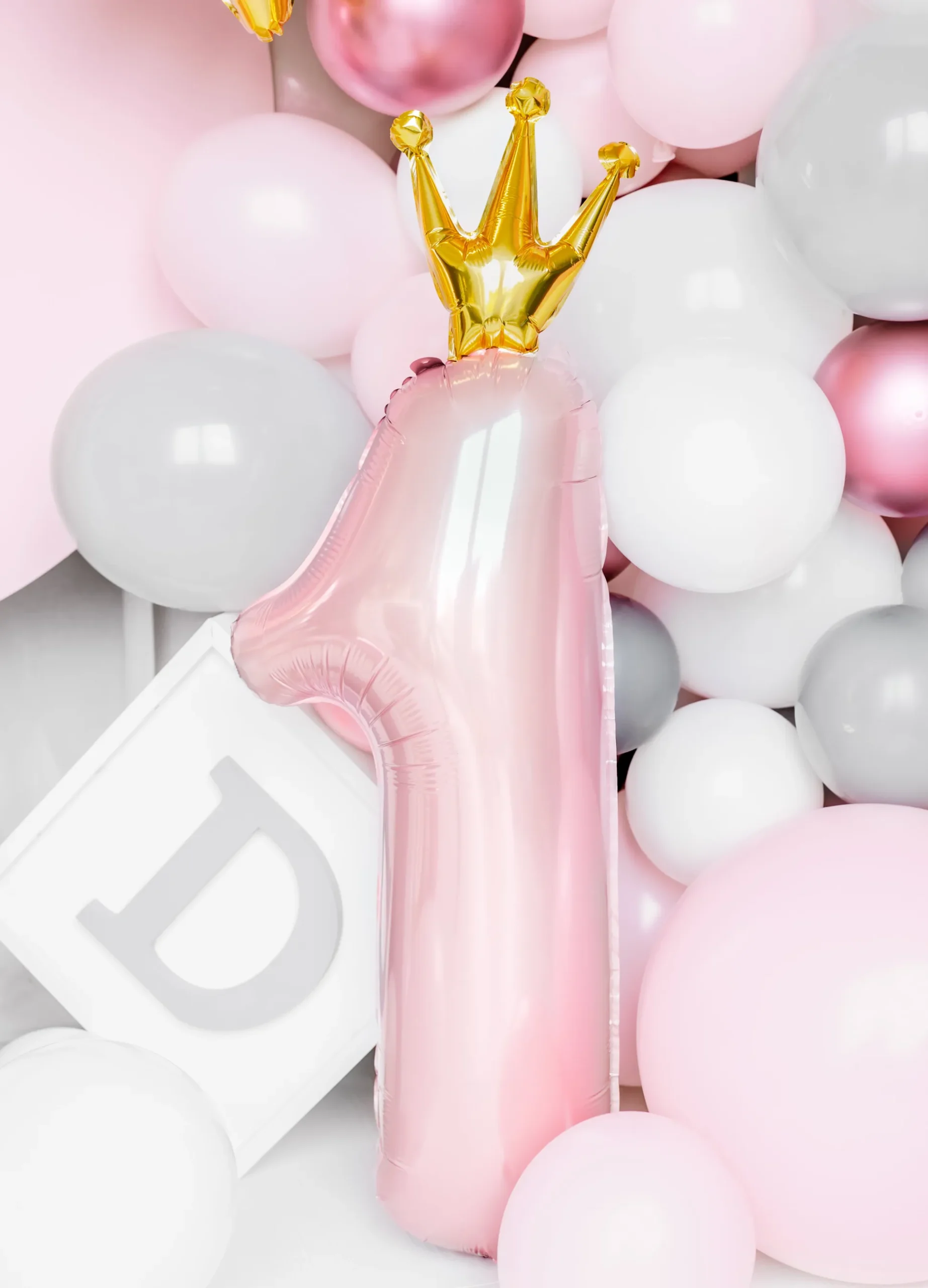Princess Pink Foil Number 1 Balloon 35.5in