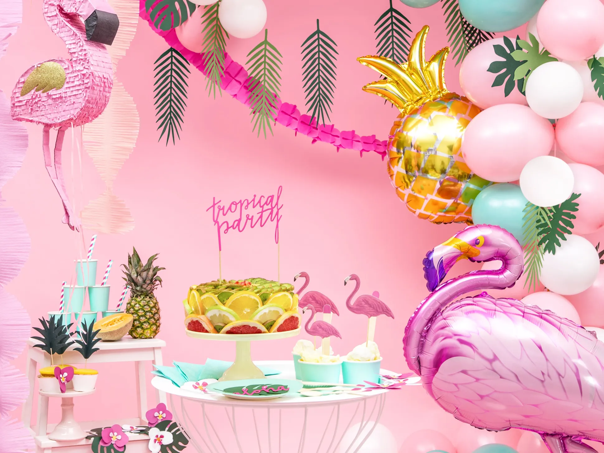 Pull String Flamingo Piñata