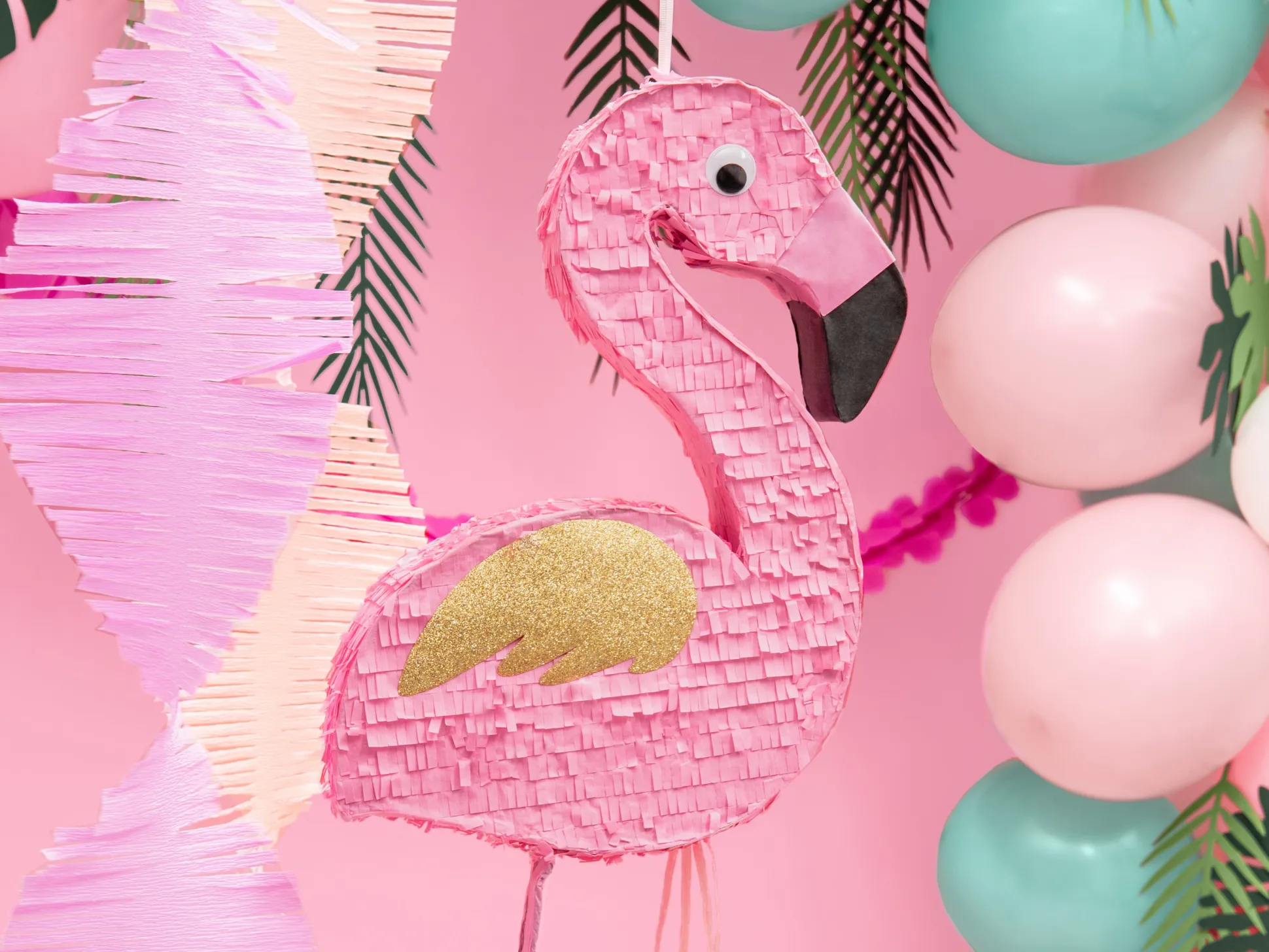 Pull String Flamingo Piñata
