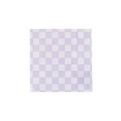Purple Checkered Dessert Napkins 20ct