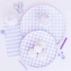 Purple Checkered Dessert Plates 8ct
