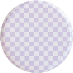 Purple Checkered Dinner Plates 8ct