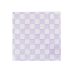 Purple Checkered Lunch Napkins 16ct
